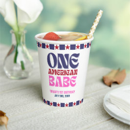 Vasos De Papel Un bebé norteamericano 4 de julio, cumpleaños