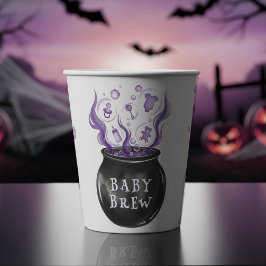 Vasos De Papel Un bebé prepara Baby Shower de Cauldron Halloween