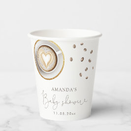 Vasos De Papel Un bebé prepara café Baby Shower