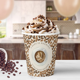 Vasos De Papel Un bebé prepara café y Baby Shower