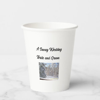Vasos De Papel Un Boda nevado 8 oz Cups de papel con tapa