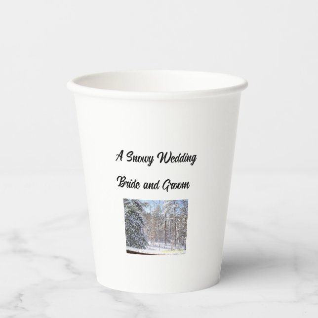 Vasos De Papel Un Boda nevado 8 oz Cups de papel con tapa (Anverso)