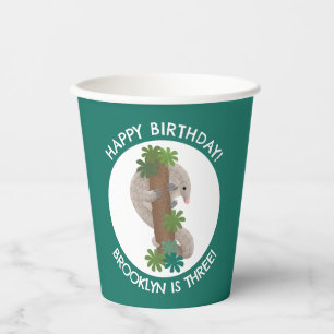 Vasos De Papel Un bonito pangolin anteater personalizado