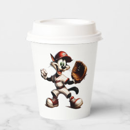 Vasos De Papel Un cántaro de béisbol para gato tonto se levanta