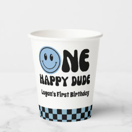 Vasos De Papel Un Chico Feliz Cumpleaños 1