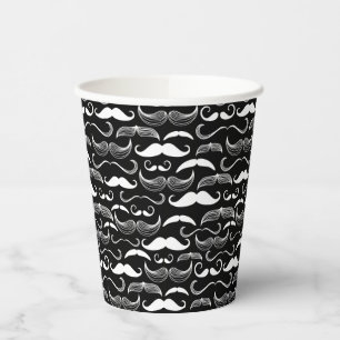 Vasos De Papel Un club de caballeros. Patrón de bigote