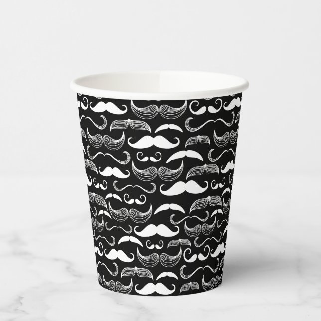 Vasos De Papel Un club de caballeros. Patrón de bigote (Izquierda)