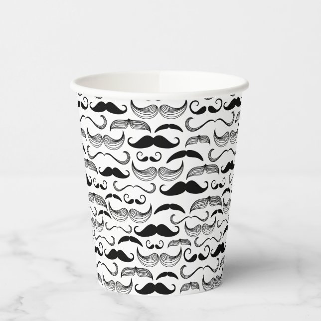 Vasos De Papel Un club de caballeros. Patrón de bigote 2 (Izquierda)