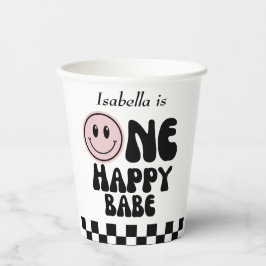 Vasos De Papel Un Cumpleaños Feliz Nena Primera Cumpleaños