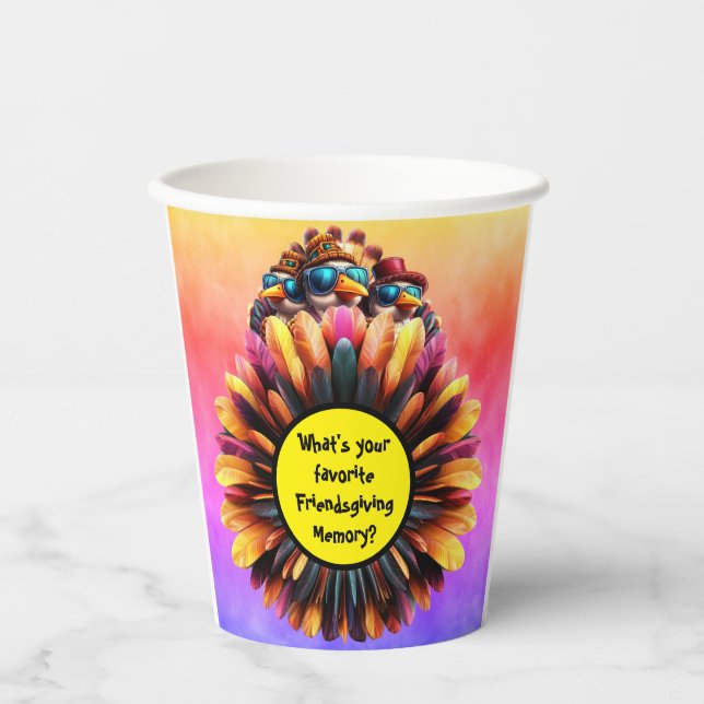 Vasos De Papel Un día de acción de gracias divertida (Anverso)