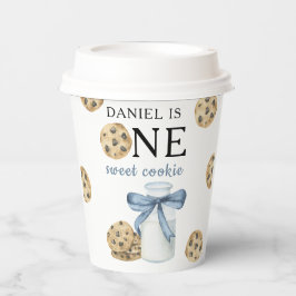 Vasos De Papel Un dulce galleta y la leche primer cumpleaños