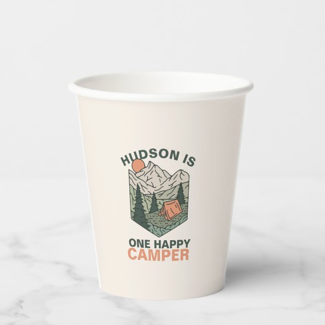 Vasos De Papel Un Feliz Campista Primer Cumpleaños (Anverso)