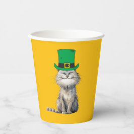 Vasos De Papel Un gato irlandés feliz