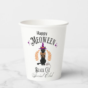 Vasos De Papel Un gato negro lindo Halloween Social Club taza de