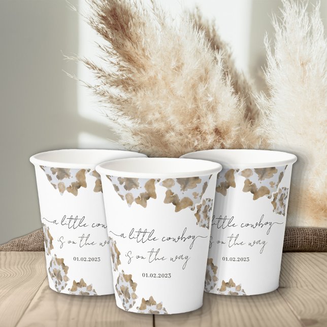Vasos De Papel Un niño pequeño está en camino (cowboy paper cups)