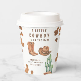 Vasos De Papel Un niño pequeño está en camino a Baby Shower