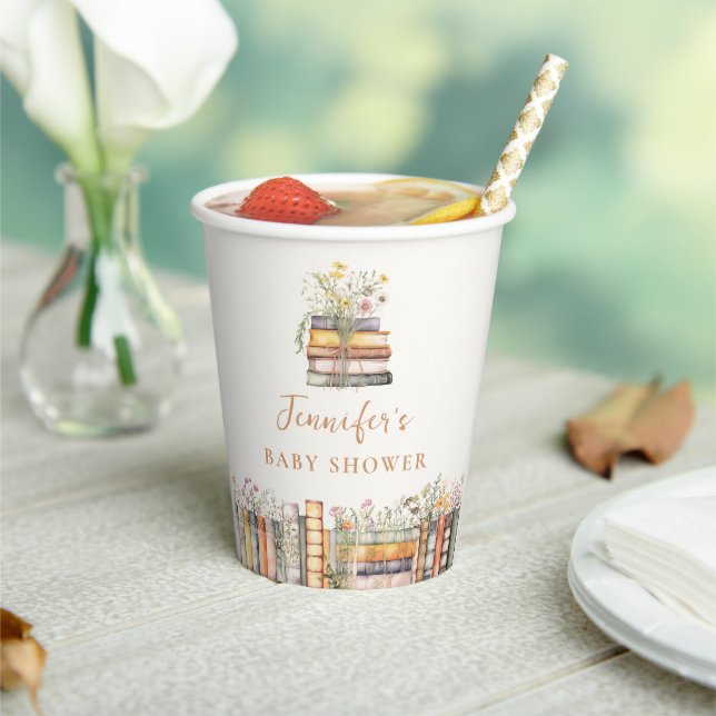 Vasos De Papel Un Nuevo Capítulo Comienza Libro Baby Shower (in situ)