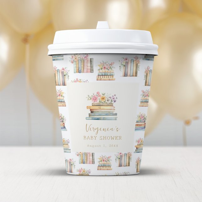 Vasos De Papel Un nuevo capítulo de Wildflower Books Baby Shower (A New Chapter Wildflower Books Baby Shower Paper Cups by Painted Paperie
)