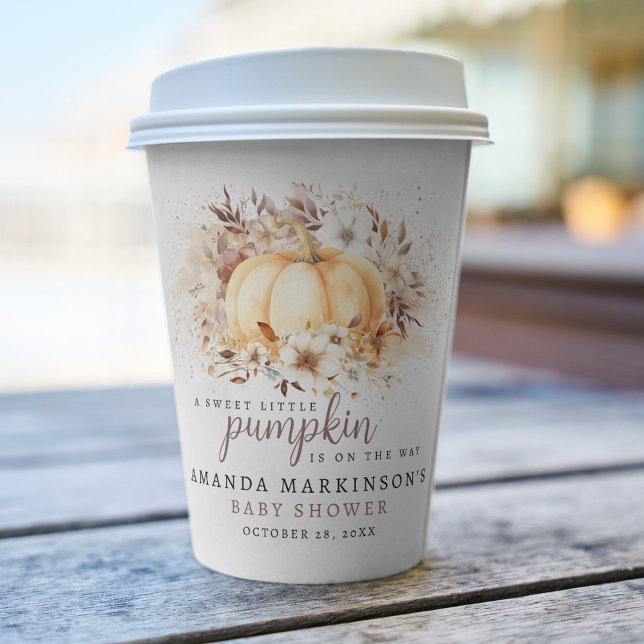 Vasos De Papel Un papel de Baby Shower neutral de calabaza (Subido por el creador)