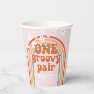 Vasos De Papel Un par genial margarita arcoíris cumpleaños 1
