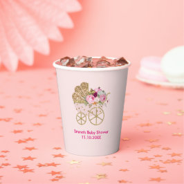 Vasos De Papel Un pequeño Baby Shower Chica de calabaza