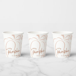 Vasos De Papel Un pequeño Baby Shower de la Terracota de Calabaza