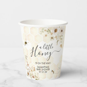 Vasos De Papel Un pequeño Baby Shower de miel