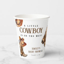 Vasos De Papel Un pequeño Cowboy Western Baby Shower