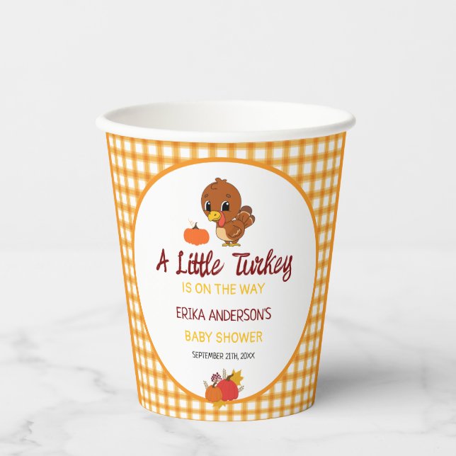 Vasos De Papel Un pequeño día de acción de gracias en Baby Shower (Anverso)