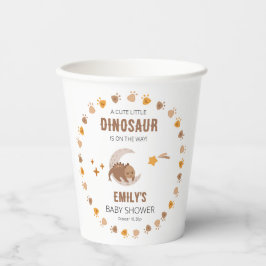Vasos De Papel Un Pequeño Dinosaurio Está En Camino De Baby Showe