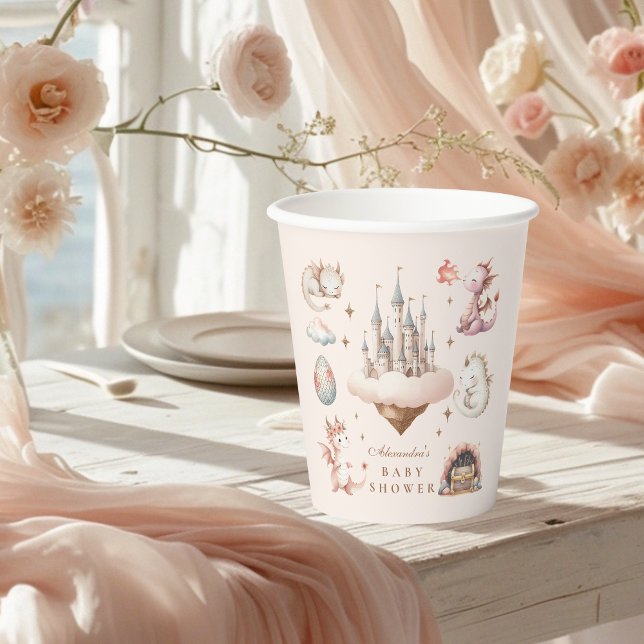 Vasos De Papel Un pequeño dragón está en camino a Baby Shower (Subido por el creador)