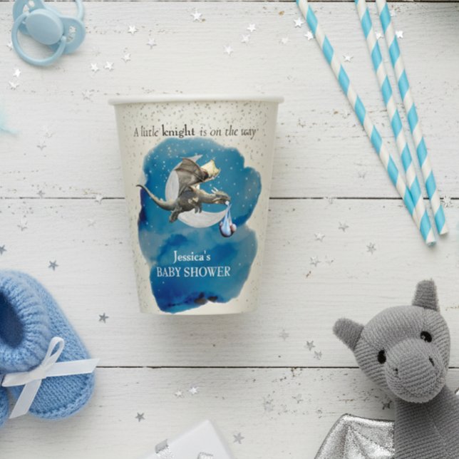 Vasos De Papel Un pequeño Knight Dragon Baby Shower (Subido por el creador)