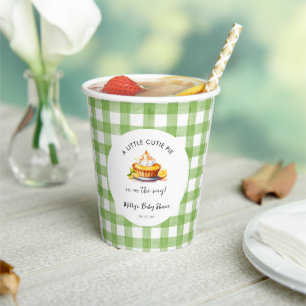 Vasos De Papel Un pequeño muelle de Gingham Baby Shower