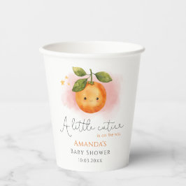 Vasos De Papel Un pequeño Naranja cortiano Clementine Baby Shower