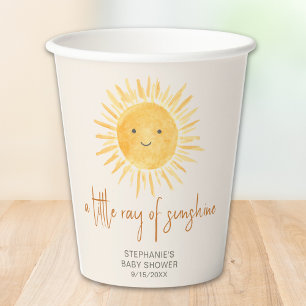 Vasos De Papel Un Pequeño Rayo De Sunshine Boho Baby Shower