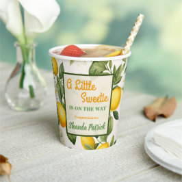Vasos De Papel Un pequeño tema de limón dulce para baby shower