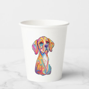 Vasos De Papel Un perro acuarela
