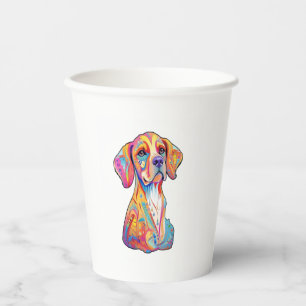 Vasos De Papel Un perro acuarela