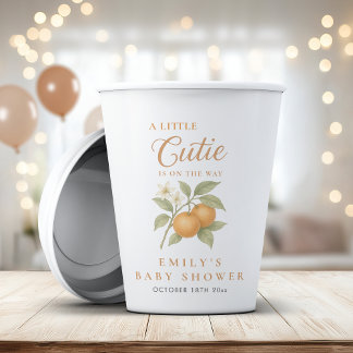Vasos De Papel Un poco raro Naranja neutral de género Baby Shower