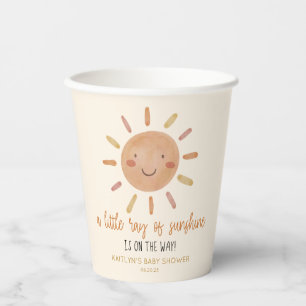 Vasos De Papel Un Rayo Pequeño De Sol Amarillo Baby Shower