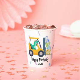 Vasos De Papel Un tractor de dino divertido Camión niño de la esc