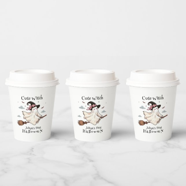 Vasos De Papel Una bruja simple y elegante primero de Halloween (Multi)