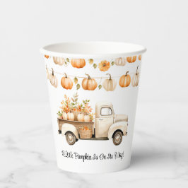 Vasos De Papel Una Calabaza En Camino De Baby Shower