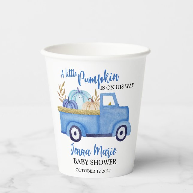 Vasos De Papel Una calabaza pequeña está en camino (Anverso)