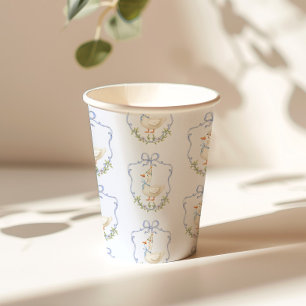 Vasos De Papel Una cosecha de escudo de Blue Bow suave