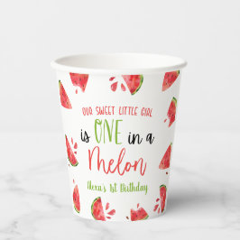 Vasos De Papel Una en un melón de fiesta de primer cumpleaños de 