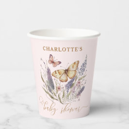 Vasos De Papel Una mariposa en camino a Baby Shower