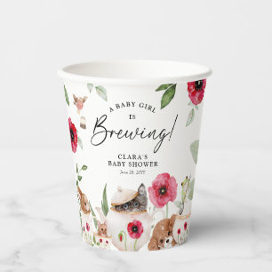 Vasos De Papel "Una niña se está preparando" Tea de la tarde en B