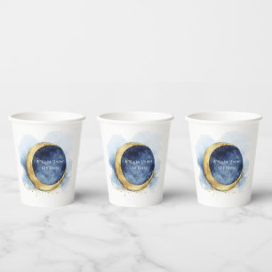 Vasos De Papel Una Noche Bajo las Estrellas Boda de Luna Azul Cel