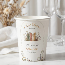 Vasos De Papel Una Nueva Etapa Comienza Plantilla Chic Libro Dora